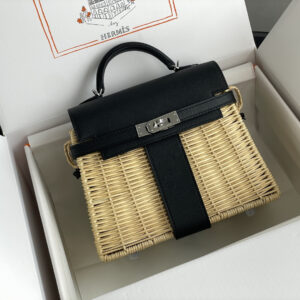 hm0135 Hermes Bag Black Silver Hardware