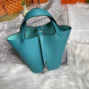hm0166 Hermes Picotin Bucket Bag Peacock Blue Blue