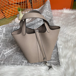 hm0167 Hermes Picotin Bucket Bag Tourterelle Gray Gray
