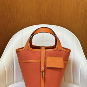 hm0170 Hermes Picotin Bucket Bag Orange Gold Hardware