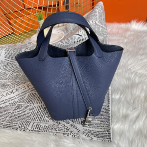 hm0173 Hermes Picotin Bucket Bag Navy Blue Blue