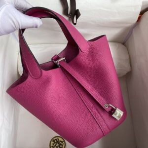 hm0179 Hermes Picotin Bucket Bag Rose Purple Purple Silver Hardware