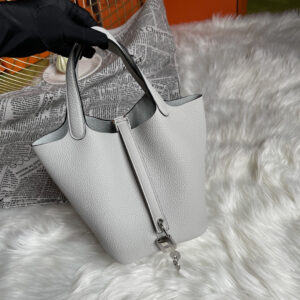 hm0180 Hermes Picotin Bucket Bag Pearl Gray Gray