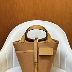 hm0197 Hermes Picotin Bucket Bag Sesame Gold Hardware