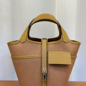 hm0198 Hermes Picotin Bucket Bag Sesame Silver Hardware