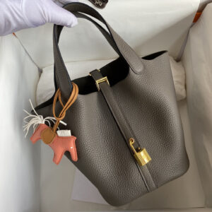 hm0207 Hermes Picotin Bucket Bag Etain Gray Gray Silver Hardware