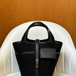 hm0212 Hermes Picotin Bucket Bag Black Gold Hardware