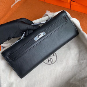 hm0246 Hermes Kelly Pochette Clutch Bag Silver Hardware