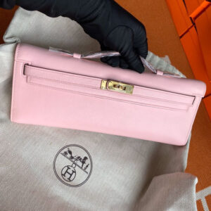 hm0253 Hermes Kelly Pochette Clutch Bag Silver Hardware