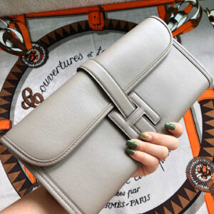 hm0272 Hermes Kelly Pochette Clutch Bag Gray