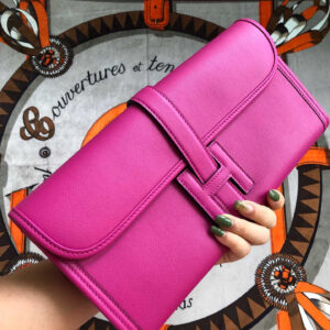 hm0277 Hermes Kelly Pochette Clutch Bag Rose Purple Purple