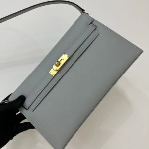 hm0290 Hermes Kelly Pochette Clutch Bag Blue