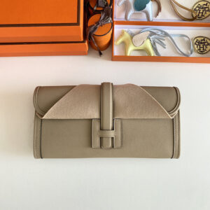 hm0301 Hermes Kelly Pochette Clutch Bag Trench Gray Gray