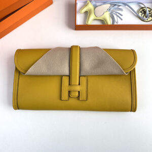 hm0302 Hermes Kelly Pochette Clutch Bag Yellow