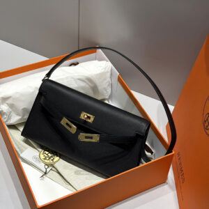 hm0305 Hermes Kelly Pochette Clutch Bag Black