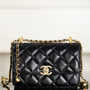 bag0279 Chanel Bag Mini Black Gold Hardware