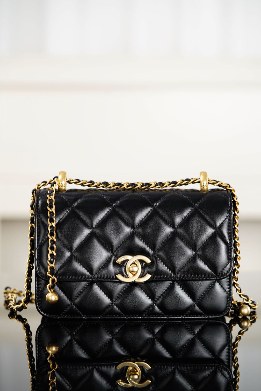 bag0279 Chanel Bag Mini Black Gold Hardware