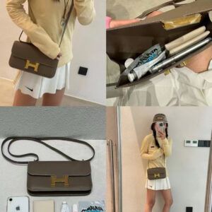 hm0361 Hermes Constance Shoulder Bag Etoupe Gray Gray