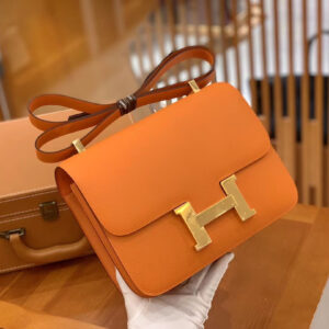 hm0369 Hermes Constance Shoulder Bag Orange Gold Hardware