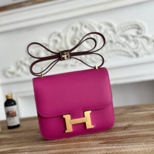 hm0375 Hermes Constance Shoulder Bag Rose Purple Purple Silver Hardware