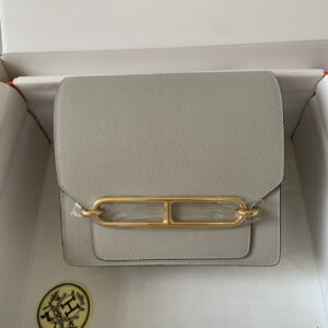 hm0376 Hermes Constance Shoulder Bag Pearl Gray Gray Silver Hardware