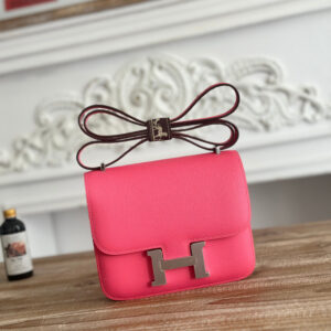 hm0381 Hermes Constance Shoulder Bag Pink Silver Hardware