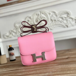 hm0386 Hermes Constance Shoulder Bag Purple Silver Hardware