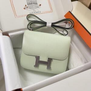 hm0391 Hermes Constance Shoulder Bag Green Silver Hardware