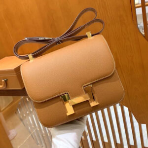 hm0398 Hermes Constance Shoulder Bag Gold Brown Brown Gold Hardware