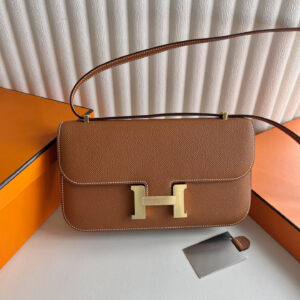 hm0400 Hermes Constance Shoulder Bag Gold Brown Gold Brown Brown
