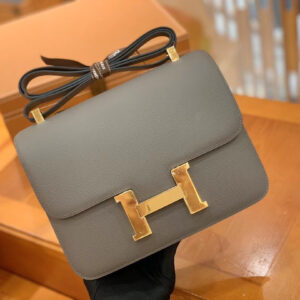 hm0404 Hermes Constance Shoulder Bag Etain Gray Gray Gold Hardware