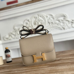 hm0407 Hermes Constance Shoulder Bag Trench Gray Gray Silver Hardware