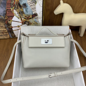 hm0444 Hermes Evelyne Shoulder Bag Glacier White White Silver Hardware