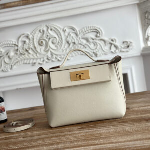 hm0450 Hermes Evelyne Shoulder Bag Milkshake White White Gold Hardware