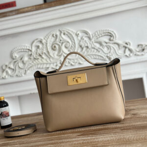 hm0462 Hermes Evelyne Shoulder Bag Gray Gold Hardware