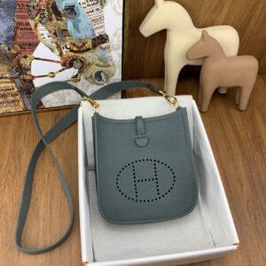 hm0475 Hermes Evelyne Shoulder Bag Green Gold Hardware