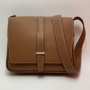 hm0486 Hermes Evelyne Shoulder Bag Gold Brown Gold Brown Brown Silver Hardware