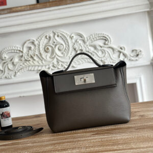 hm0488 Hermes Evelyne Shoulder Bag Etain Gray Gray Silver Hardware