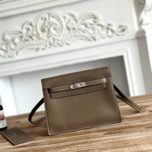 hm0501 Hermes Kelly Danse Shoulder Bag Etoupe Gray Gray Silver Hardware