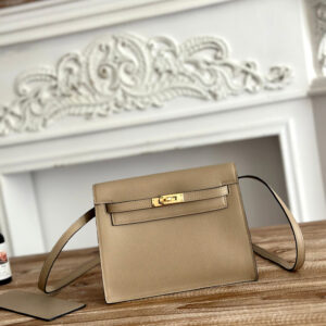 hm0504 Hermes Kelly Danse Shoulder Bag Milk Tea Milk Tea Silver Hardware