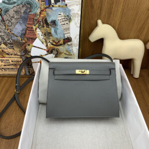 hm0506 Hermes Kelly Danse Shoulder Bag Gray Gold Hardware
