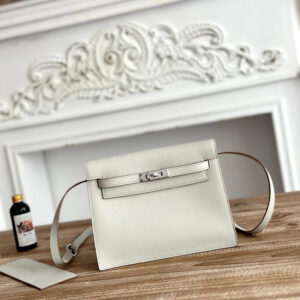 hm0509 Hermes Kelly Danse Shoulder Bag Pearl Gray Gray Silver Hardware