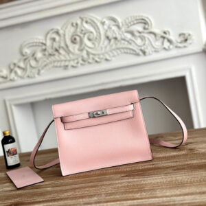 hm0513 Hermes Kelly Danse Shoulder Bag Pink Silver Hardware