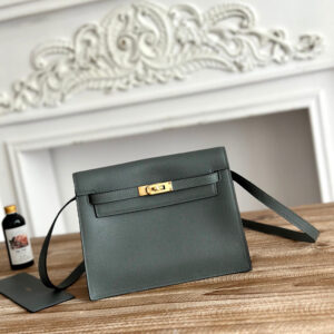 hm0517 Hermes Kelly Danse Shoulder Bag Green Gold Hardware