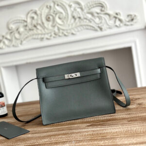 hm0518 Hermes Kelly Danse Shoulder Bag Green Silver Hardware