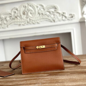 hm0520 Hermes Kelly Danse Shoulder Bag Gold Brown Brown Gold Hardware