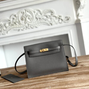 hm0522 Hermes Kelly Danse Shoulder Bag Etain Gray Gray Silver Hardware