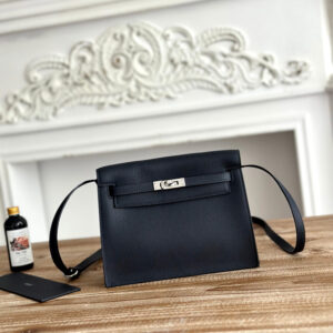 hm0526 Hermes Kelly Danse Shoulder Bag Black Silver Hardware