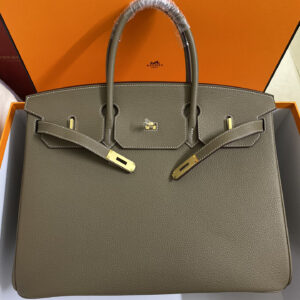 hm0548 Hermes Birkin Top Handle Bag Etoupe Gray Gray Silver Hardware