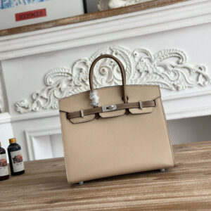 hm0550 Hermes Birkin Top Handle Bag Etoupe Gray Trench Gray Multicolor Silver Hardware
